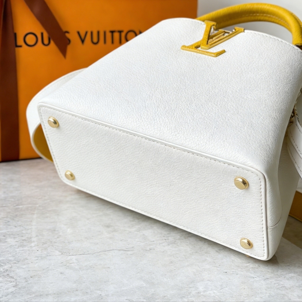 <AUTHENTIC>Louis Vuitton Yellow Taurillon Leather Top Handle Bag - Picture 4 of 6